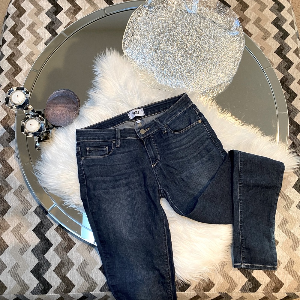 PAIGE - Mid Rise Denim - Medium/Dark Wash - 28